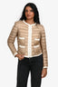 Moncler Beige/White Flavienne Giubbotto Light Down Jacket Size 0