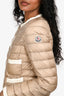 Moncler Beige/White Flavienne Giubbotto Light Down Jacket Size 0