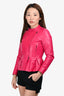Miu Miu 2011 Pink Leather Pelpum Style Leather Jacket Size 38