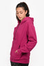 Burberry Purple Logo Embroidered Hooded Zip-Up Jacket Size S