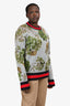 Gucci Grey Foliate Patterned Trim Detailed Sweater Size L