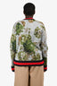 Gucci Grey Foliate Patterned Trim Detailed Sweater Size L