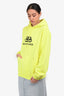 Balenciaga 2019 Yellow Logo Printed Oversize Hoodie Size S