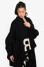 Alexander McQueen Black Wool/Cashmere Drape Style Cardigan Size S