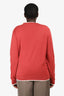Hermès Orange Suede Leather/Wool Trim Detailed Cardigan Size XL Men