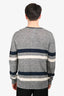Pre-Loved Chanel™ Grey/Blue Linen/Cashmere Striped Sweater Size 56 Mens