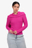 Pre-Loved Chanel™ Pink Alpaca Scarf Sweater Size 34