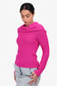 Pre-Loved Chanel™ Pink Alpaca Scarf Sweater Size 34