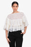 Pre-Loved Chanel™ 2012 White Ruffle Tiered Top Size 36