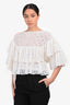 Pre-Loved Chanel™ 2012 White Ruffle Tiered Top Size 36