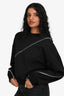Alexander McQueen Black Zipper Detail Sweatshirt Size 42
