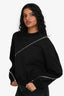 Alexander McQueen Black Zipper Detail Sweatshirt Size 42