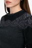 Valentino Dark Grey Cashmere/Wool Lace Detailed Sweater Size XS