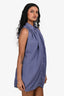 Prada 2010 Purple Silk Button Down Belted Vest Mini Dress Size 36