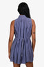 Prada 2010 Purple Silk Button Down Belted Vest Mini Dress Size 36