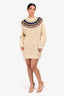 Isabel Marant Étoile Cream Wool Blend Fair Isle Sweater Dress Size 36