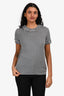 Pre-Loved Chanel™ Grey Metallic Fringe Detail T-Shirt Size 36