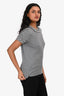 Pre-Loved Chanel™ Grey Metallic Fringe Detail T-Shirt Size 36