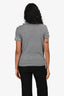 Pre-Loved Chanel™ Grey Metallic Fringe Detail T-Shirt Size 36