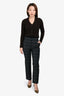 Maje Grey/Brown Plaid Straight Leg Trousers Size 34