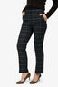 Maje Grey/Brown Plaid Straight Leg Trousers Size 34