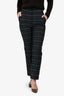 Maje Grey/Brown Plaid Straight Leg Trousers Size 34