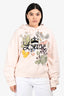 Loewe Pink Logo Floral Embroidered Hoodie Size L