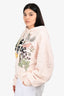 Loewe Pink Logo Floral Embroidered Hoodie Size L