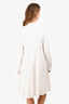 Gucci White Tennis Logo Embroidered Pleated Dress Size L