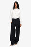 Brunello Cucinelli Navy Wool Wide-Legged Pants Size 4 US