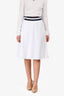 Miu Miu 2022 Navy/White A Line Midi Skirt Size 42
