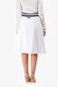Miu Miu 2022 Navy/White A Line Midi Skirt Size 42