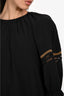 Fendi Black/Brown Silk Bell Sleeve Top Size 42