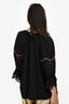 Fendi Black/Brown Silk Bell Sleeve Top Size 42