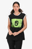Pre-Loved Chanel™ 2021 Black/Green Graphic Printed Sleeveless Top Size 44