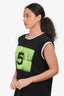 Pre-Loved Chanel™ 2021 Black/Green Graphic Printed Sleeveless Top Size 44