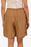 Toteme Brown Silk Embroidered Shorts Size 40
