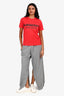 MM6 Maison Margiela Grey Slit Detailed Sweatpants Size M