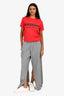 MM6 Maison Margiela Grey Slit Detailed Sweatpants Size M