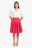 Maje Pink A-Line Midi Skirt Size 36