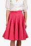 Maje Pink A-Line Midi Skirt Size 36