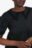 Cecilie Bahnsen Black Lace Collar Puff Midi Dress Size 8 US