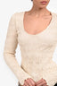Frame Beige Smocked Long Sleeve Top Size M