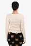 Frame Beige Smocked Long Sleeve Top Size M