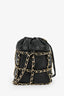 Pre-Loved Chanel™ 2019-20 Black Lambskin Drawstring Bucket Bag