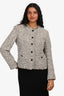 Rag & Bone White/Black Tweed Raw Hem Cropped Blazer Size 4