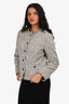 Rag & Bone White/Black Tweed Raw Hem Cropped Blazer Size 4