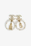 Pre-Loved Chanel™ 2020 Gold Tone/Pearl Embellished No. 5 Drop Earrings
