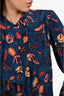 Ulla Johnson Blue/Orange Silk Printed Collared Button Down Top Size 0