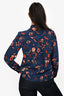 Ulla Johnson Blue/Orange Silk Printed Collared Button Down Top Size 0